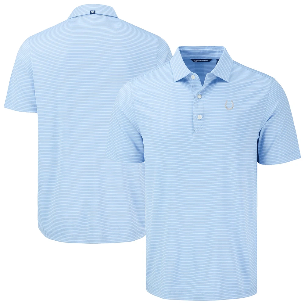 Men's Cutter & Buck Powder Blue Indianapolis Colts Forge Eco Fine Line Stripe Stretch Recycled Polo