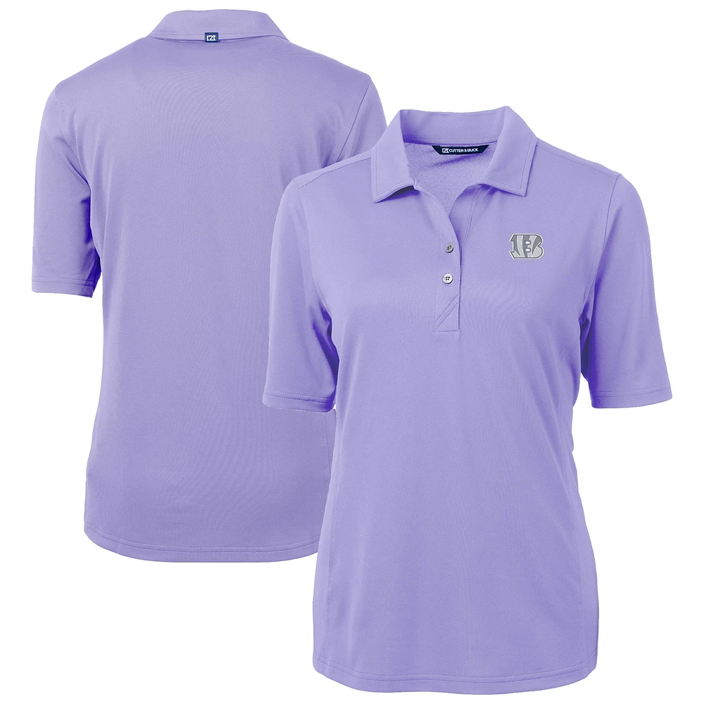 Women's Cutter & Buck Purple Cincinnati Bengals Virtue Eco Pique Recycled Polo