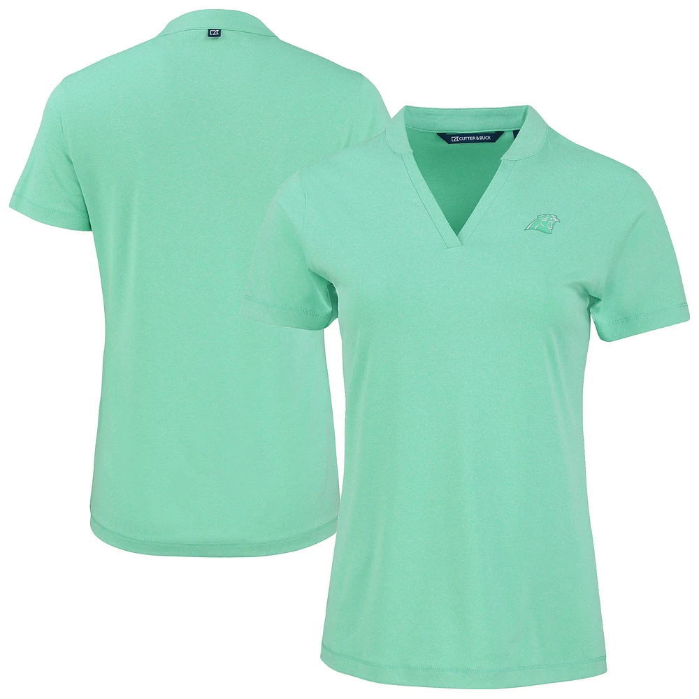 Women's Cutter & Buck Heather Mint Carolina Panthers Forge Heathered Stretch Blade Top