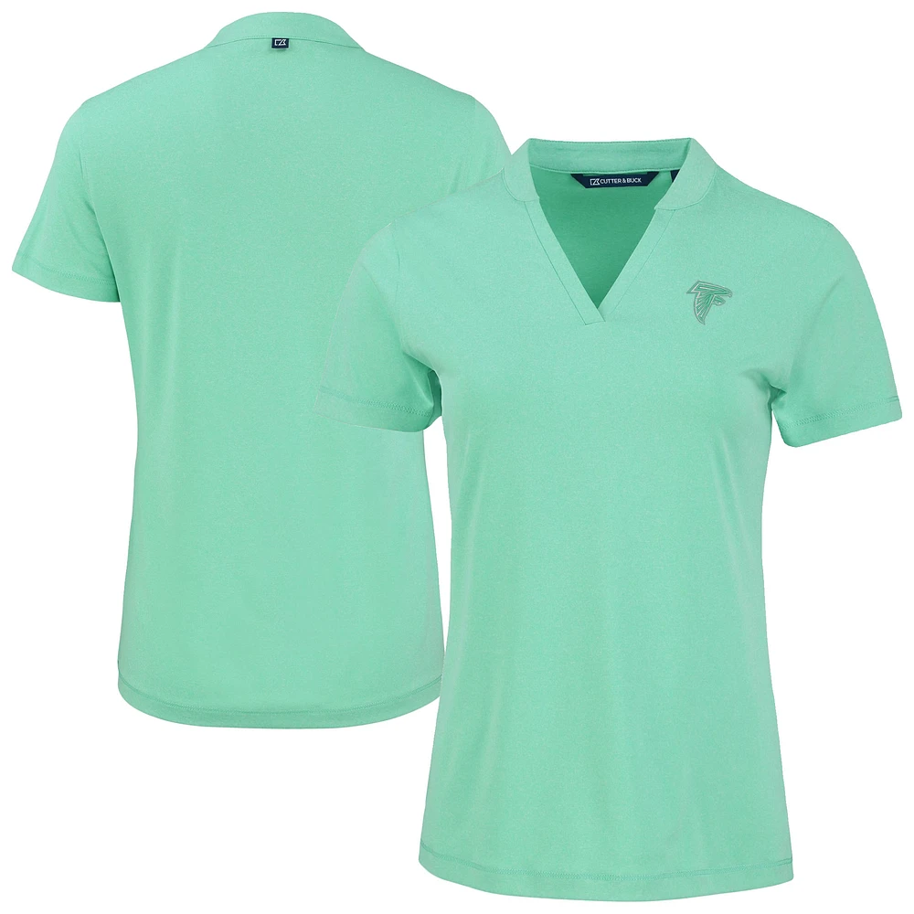 Women's Cutter & Buck Heather Mint Atlanta Falcons Forge Heathered Stretch Blade Top