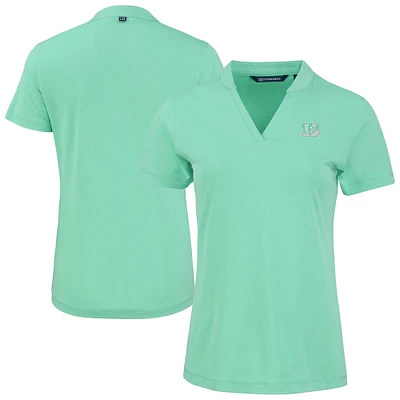 Women's Cutter & Buck Heather Mint Cincinnati Bengals Forge Heathered Stretch Blade Top