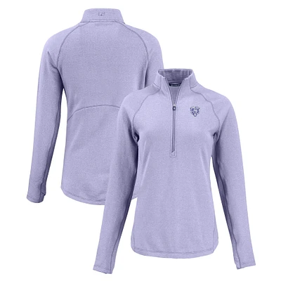 Women's Cutter & Buck Purple Chicago Bears Peshastin Eco Fleece Recycled Half-Zip Top