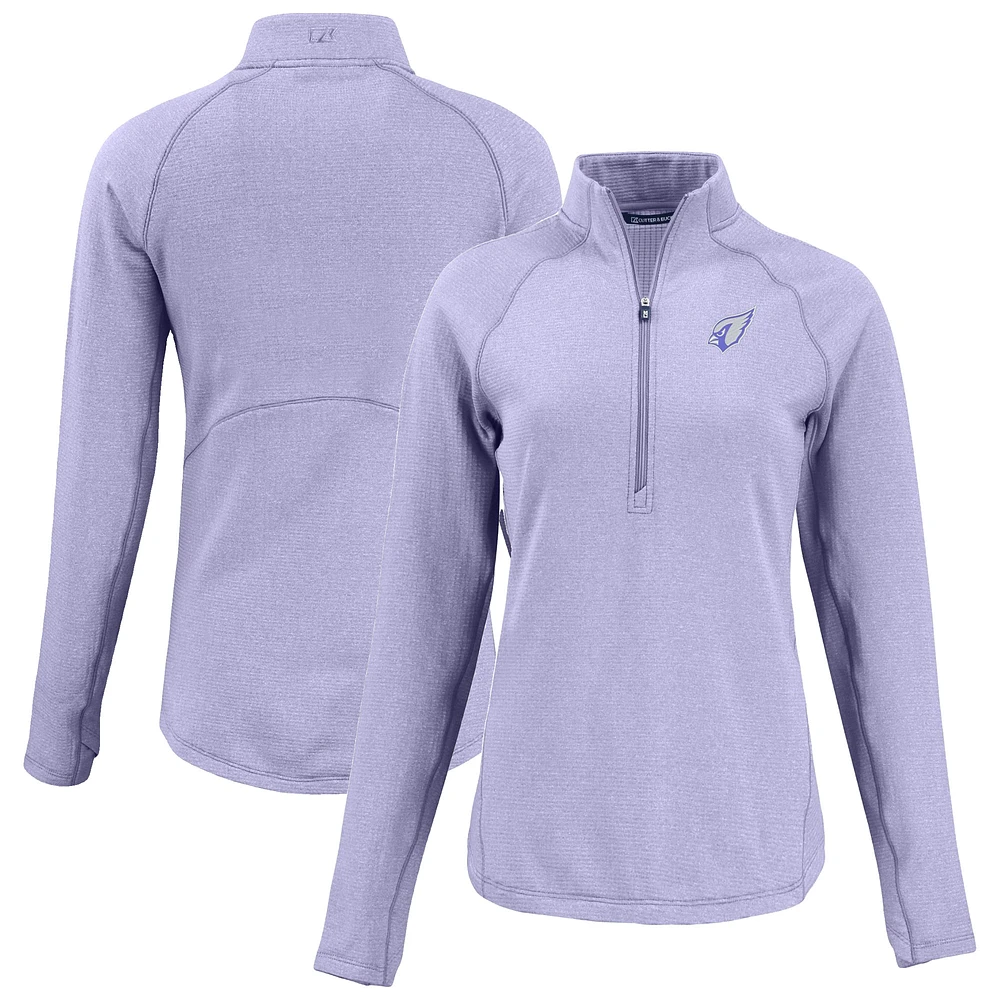 Women's Cutter & Buck Purple Arizona Cardinals Peshastin Eco Fleece Recycled Half-Zip Top