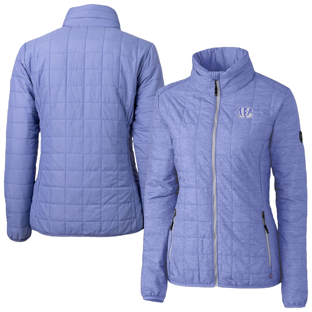 Women's Cutter & Buck Purple Cincinnati Bengals Rainier PrimaLoft® Eco Insulated Full-Zip Puffer Jacket