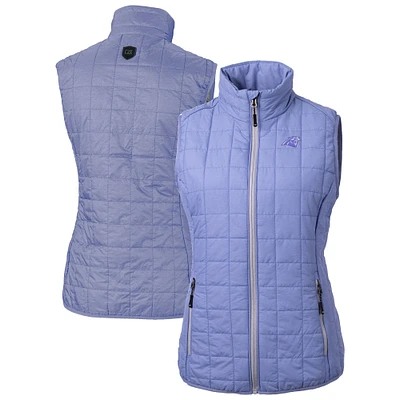 Women's Cutter & Buck Lavender Carolina Panthers Rainier PrimaLoft® Eco Insulated Full-Zip Puffer Vest