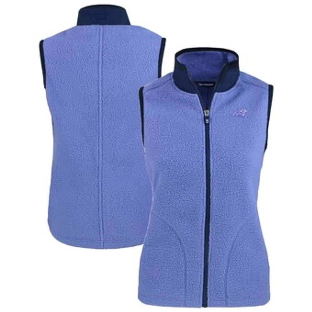 Women's Cutter & Buck Lavender Carolina Panthers Cascade Eco Fleece Full-Zip Vest
