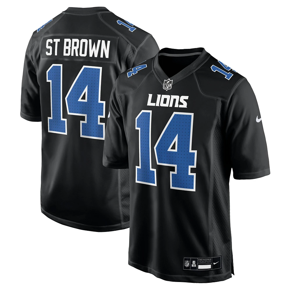 Men's Nike Amon-Ra St. Brown Carbon Black Detroit Lions Fashion Jersey