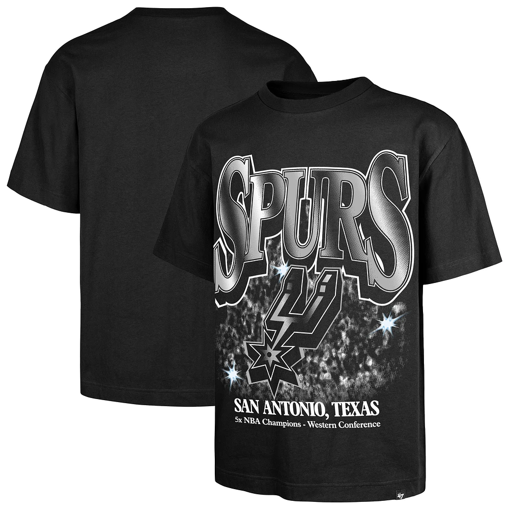 Men's '47 Black San Antonio Spurs Past Champs Collection Flashbulb Foundation T-Shirt