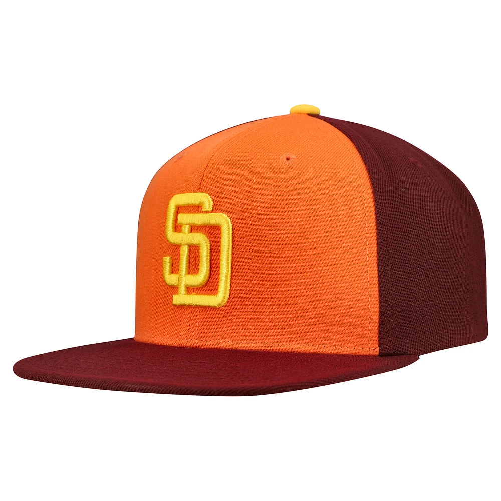 Men's Mitchell & Ness Orange/ San Diego Padres Cooperstown Collection Basic Flip Snapback Hat