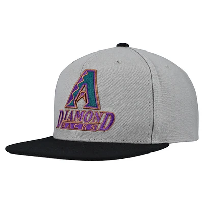 Men's Mitchell & Ness Gray Arizona Diamondbacks Cooperstown Collection Basic Flip Snapback Hat