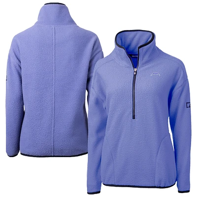 Women's Cutter & Buck Lavender Los Angeles Chargers Cascade Eco Fleece Half-Zip Jacket