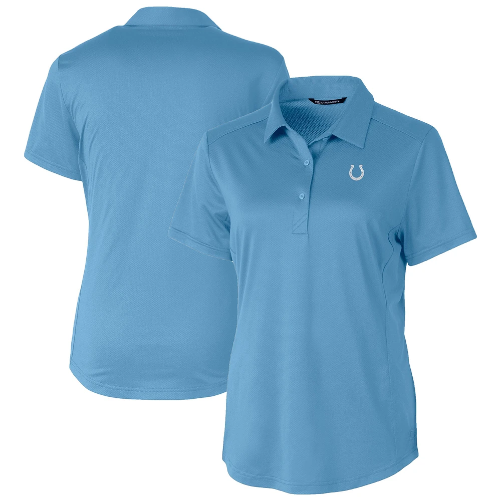 Women's Cutter & Buck Powder Blue Indianapolis Colts Prospect Eco Textured Stretch Recycled Polo