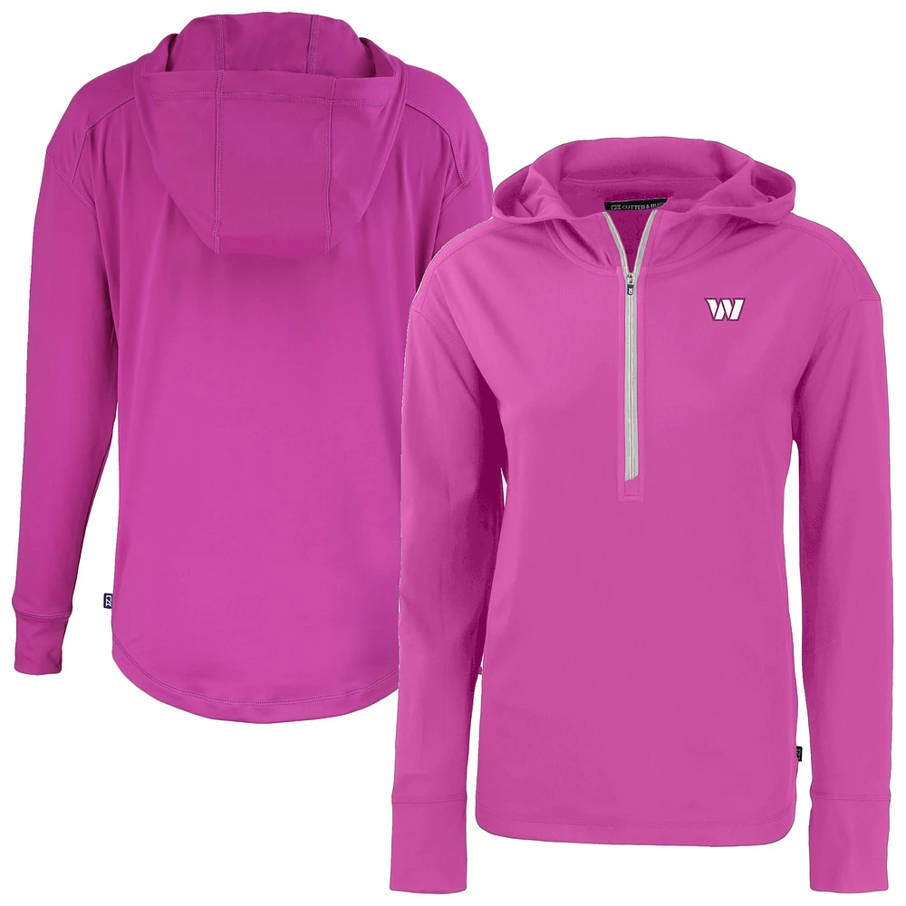 Women's Cutter & Buck Washington Commanders Daybreak Eco Recycled Half-Zip Hoodie