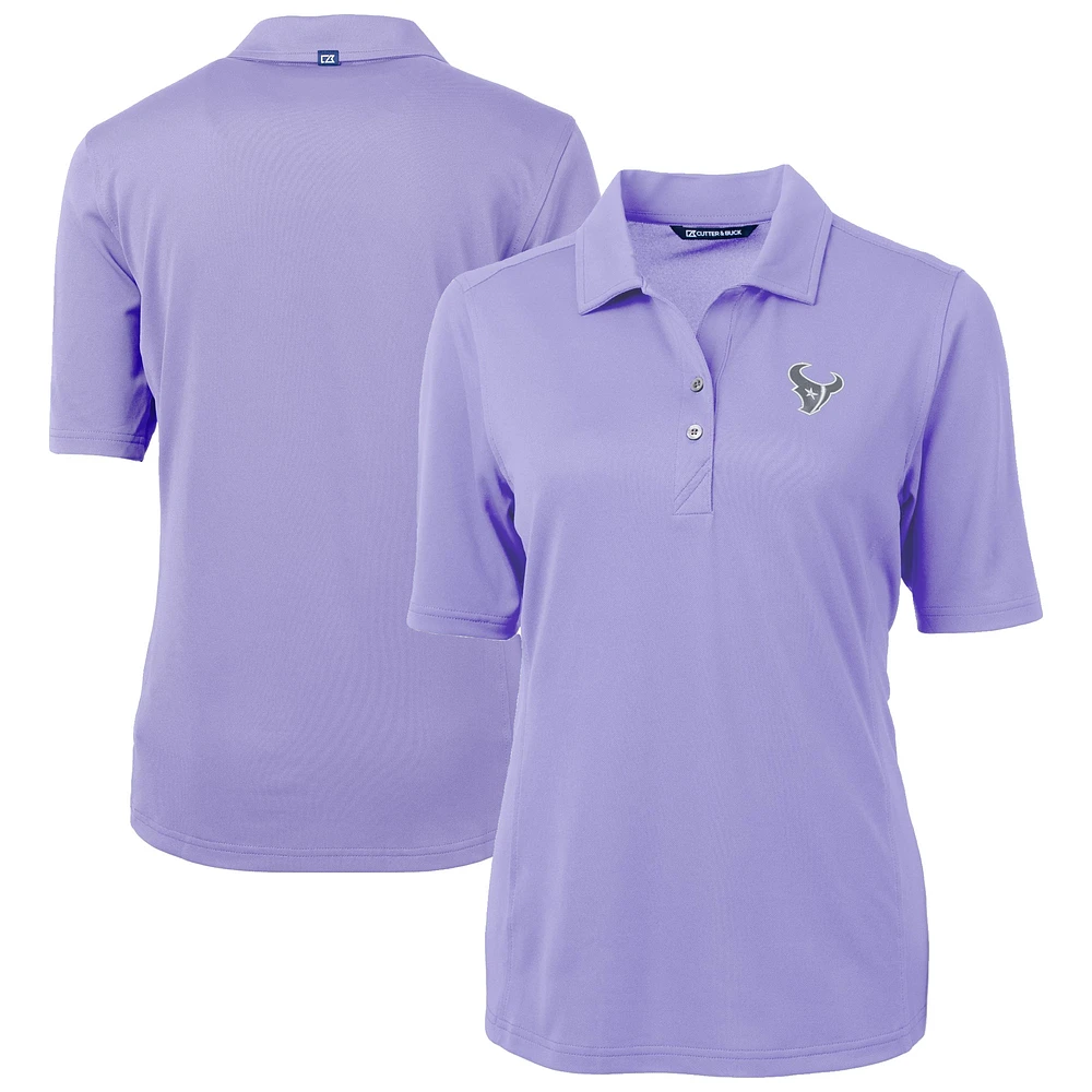 Women's Cutter & Buck Lavender Houston Texans Virtue Eco Pique Recycled Polo