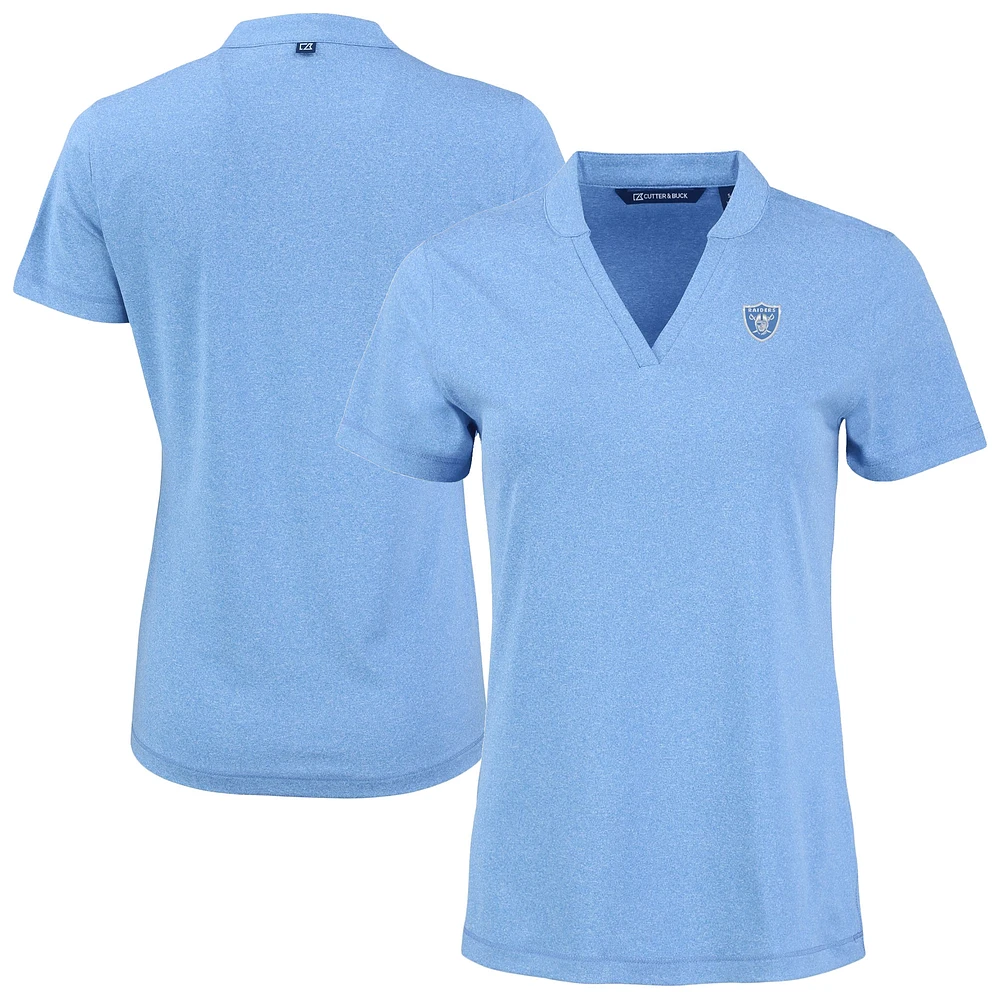 Women's Cutter & Buck Powder Blue Las Vegas Raiders Forge Heathered Stretch Blade Top