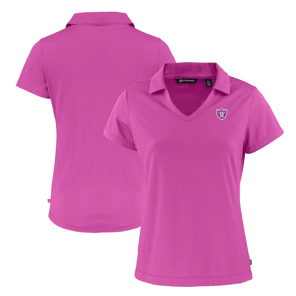 Women's Cutter & Buck Las Vegas Raiders Daybreak Eco Recycled V-Neck Polo