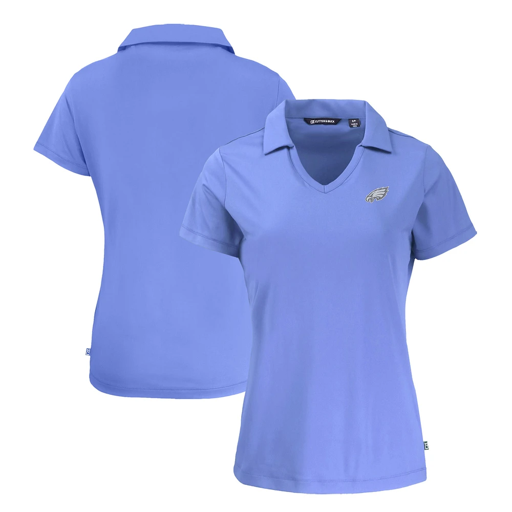 Women's Cutter & Buck Purple Philadelphia Eagles Daybreak Eco Recycled V-Neck Polo