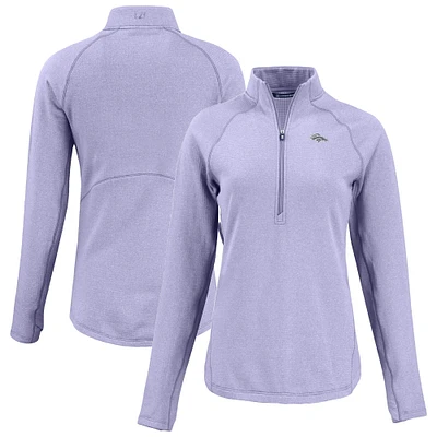 Women's Cutter & Buck Purple Denver Broncos Peshastin Eco Fleece Recycled Half-Zip Top