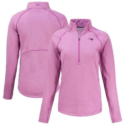 Women's Cutter & Buck New England Patriots Peshastin Eco Fleece Recycled Half-Zip Top