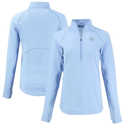 Women's Cutter & Buck Powder Blue Tennessee Titans Peshastin Eco Fleece Recycled Half-Zip Top