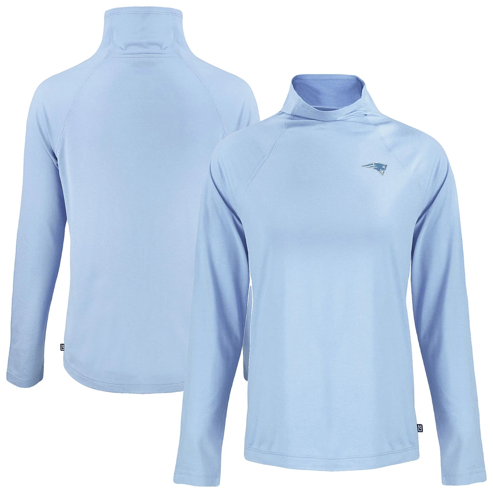 Women's Cutter & Buck Powder Blue New England Patriots Coastline Epic Comfort Eco Recycled Funnel Neck Top