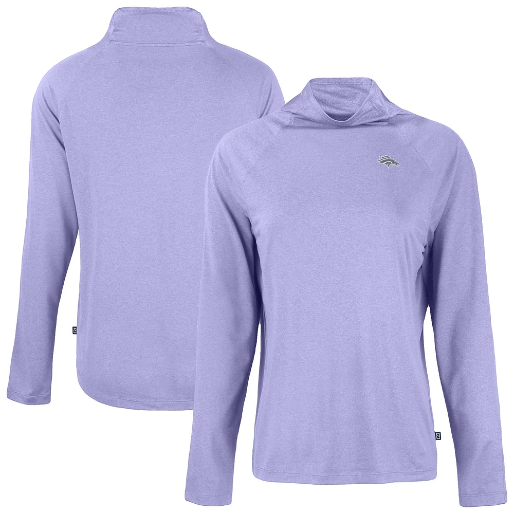 Women's Cutter & Buck Purple Denver Broncos Coastline Epic Comfort Eco Recycled Funnel Neck Top