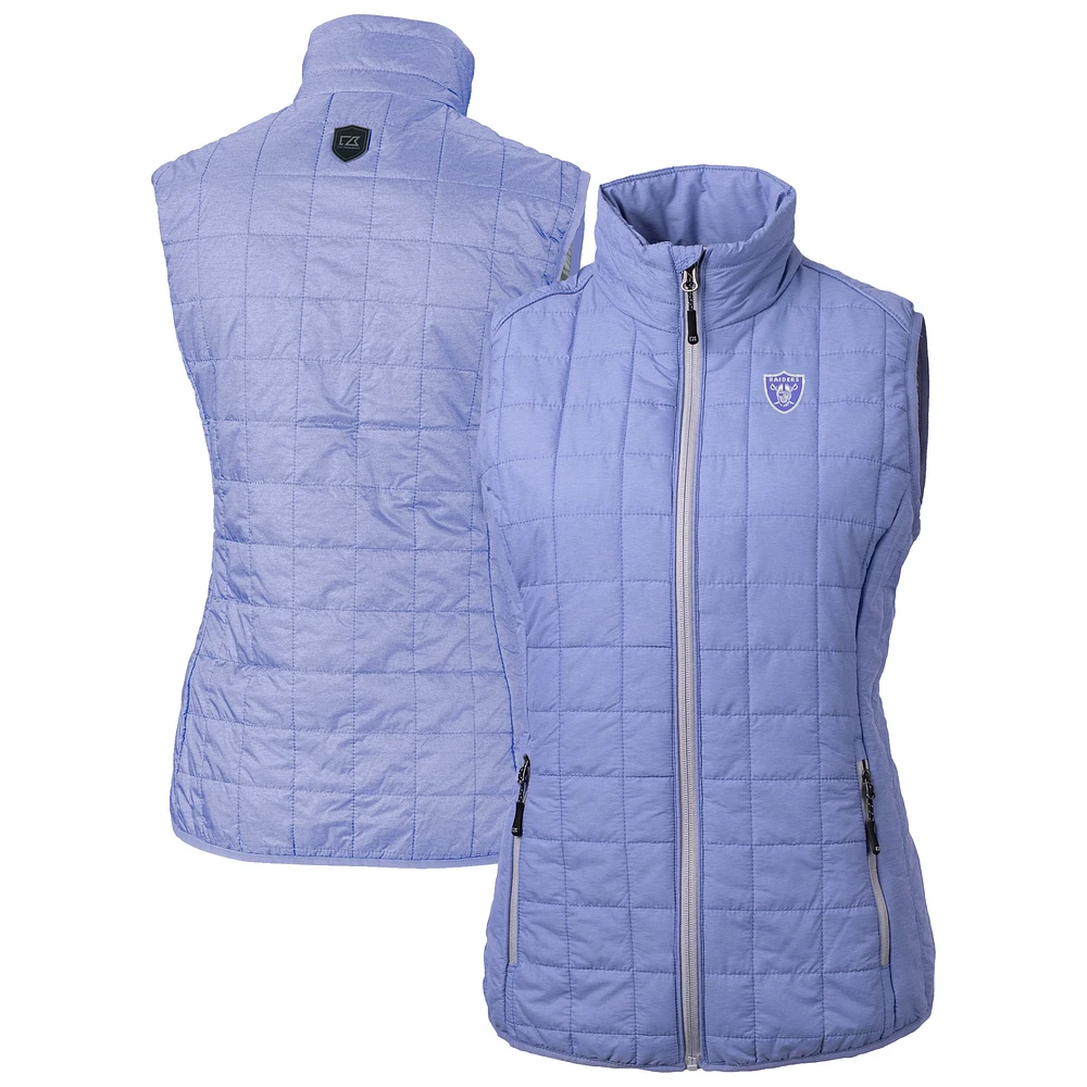 Women's Cutter & Buck Purple Las Vegas Raiders Rainier PrimaLoft® Eco Insulated Full-Zip Puffer Vest