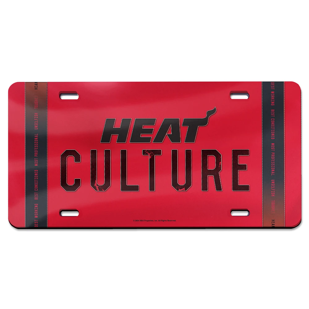 WinCraft Miami Heat 2024/25 City Edition Laser-Cut Acrylic License Plate