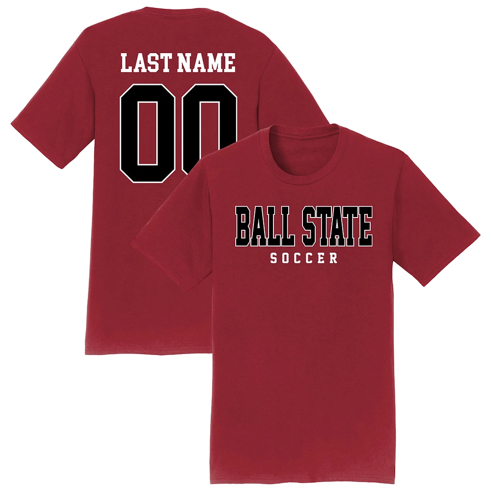 Unisex Cardinal Ball State Cardinals NIL Pick-A-Player Women's Soccer Shirsey T-Shirt