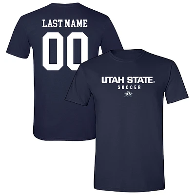 Unisex Navy Utah State Aggies NIL Pick-A-Player Women's Soccer Shirsey T-Shirt