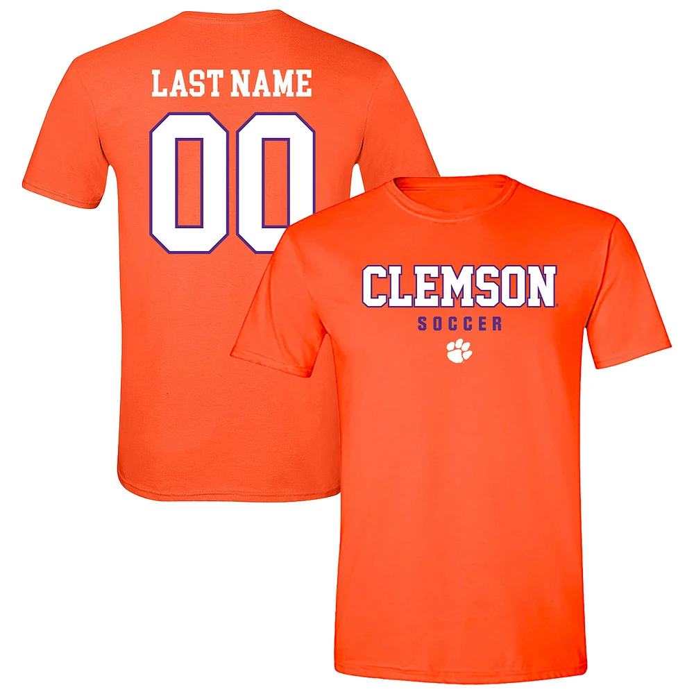 Unisex Orange Clemson Tigers NIL Pick-A-Player Women's Soccer Shirsey T-Shirt