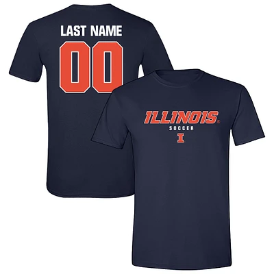 Unisex Navy Illinois Fighting Illini NIL Pick-A-Player Women's Soccer Shirsey T-Shirt