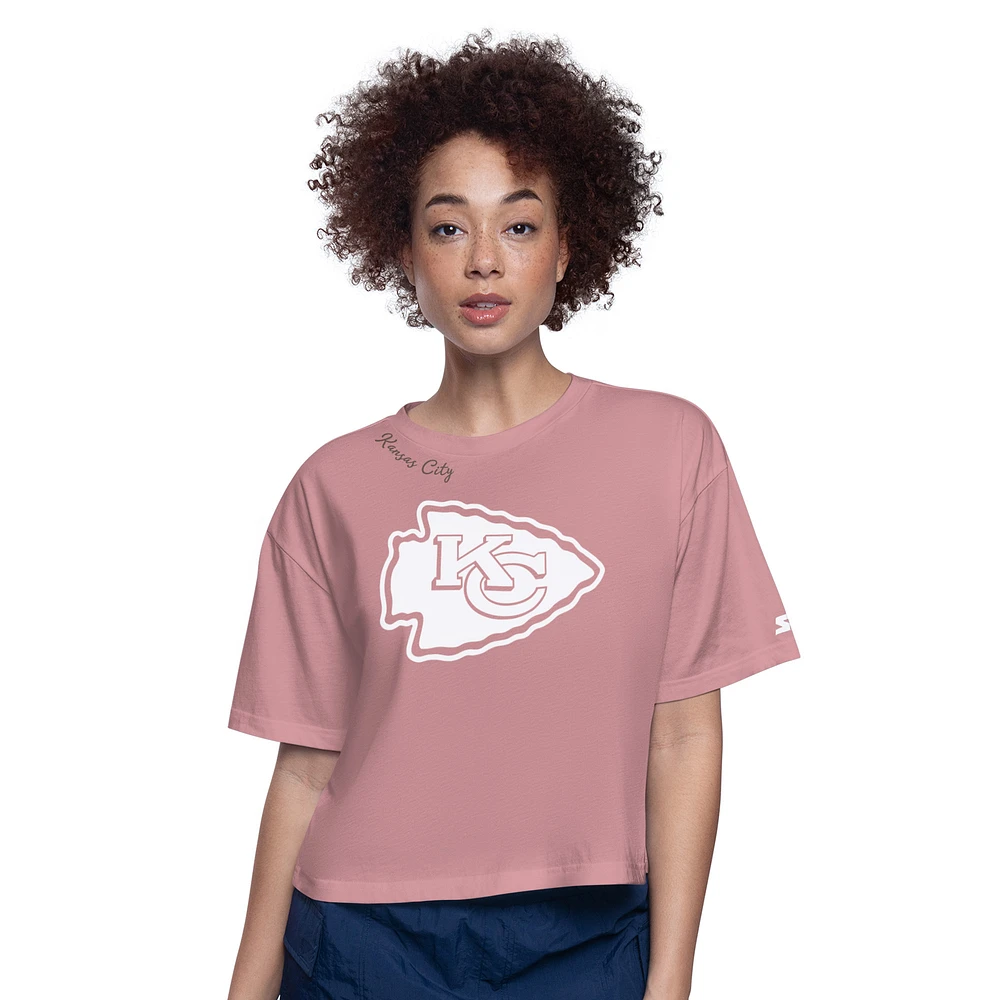 Women's Starter Kansas City Chiefs Play the Ball Boxy Cropped T-Shirt