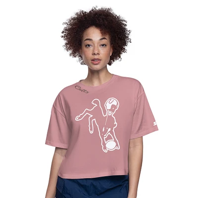 Women's Starter Pink Indianapolis Colts Play the Ball Boxy Cropped T-Shirt