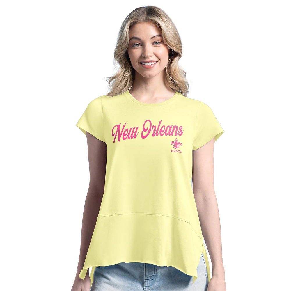 Women's Margaritaville Yellow New Orleans Saints Gametime Is Paradise T-Shirt