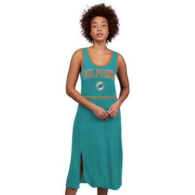 Women's G-III 4Her by Carl Banks Aqua Miami Dolphins Center Field Maxi Dress