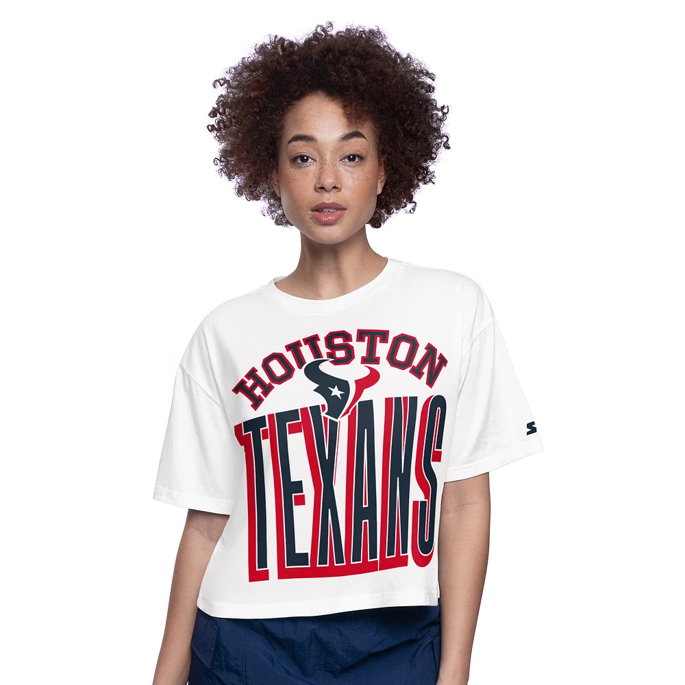 Women's Starter Houston Texans Play the Ball Boxy Cropped T-Shirt