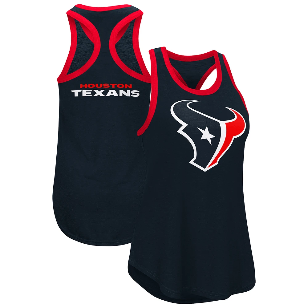 Women's G-III 4Her by Carl Banks Navy Houston Texans Tater Racerback Tank Top