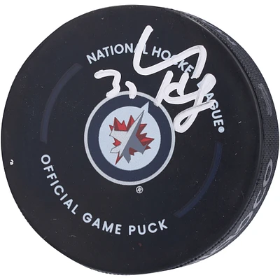Connor Hellebuyck Winnipeg Jets Autographed Official Game Puck