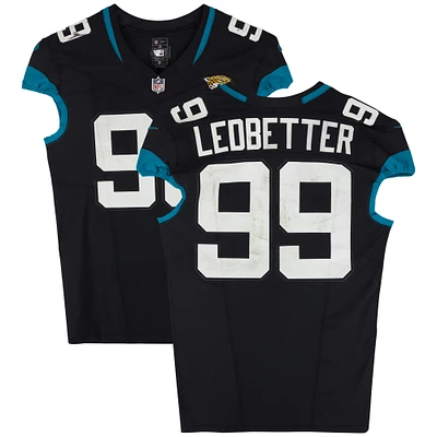 Jeremiah Ledbetter Jacksonville Jaguars Game-Used #99 Black Jersey vs. Minnesota Vikings on November 10, 2024