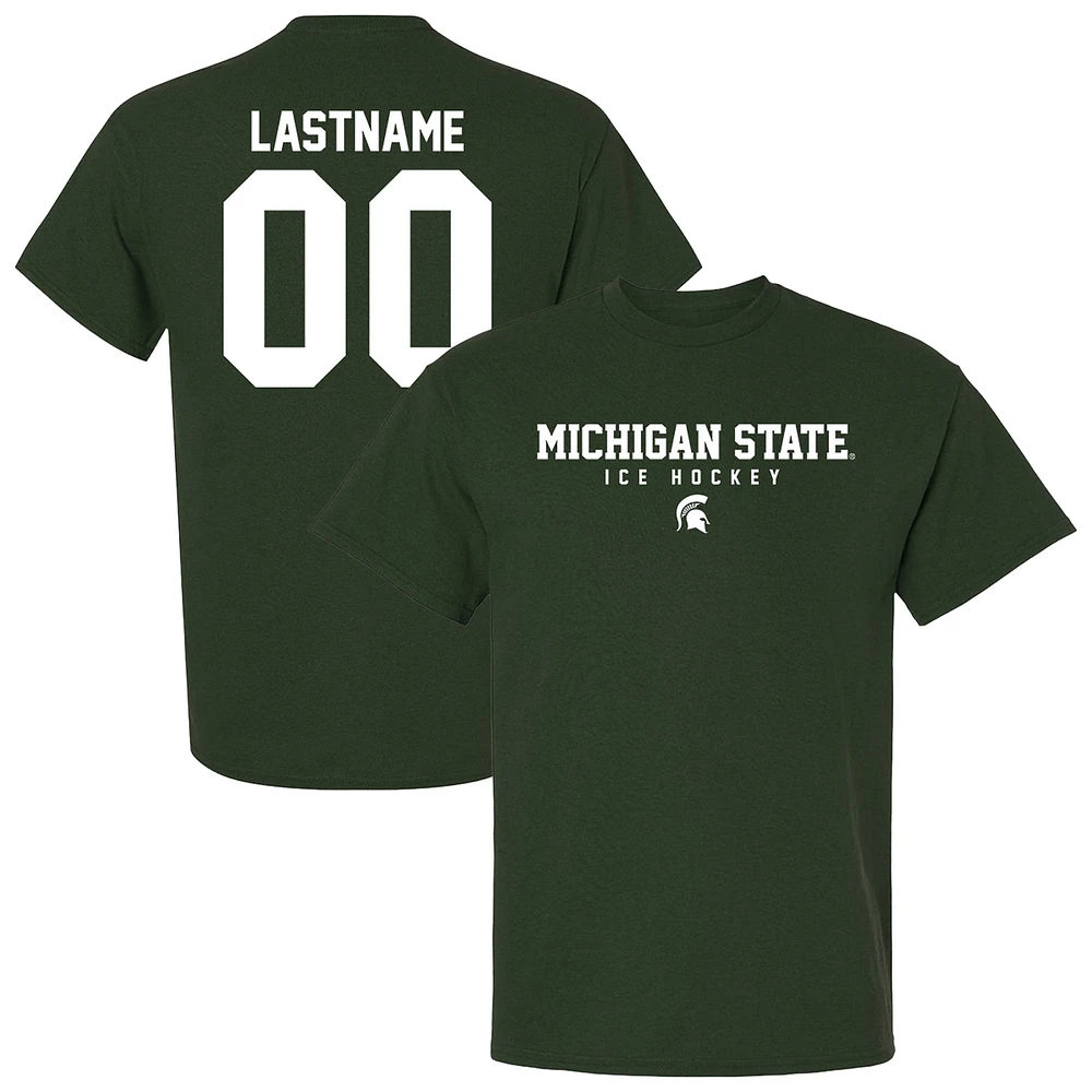 Unisex Green Michigan State Spartans NIL Pick-A-Player Men's Ice Hockey Shirsey T-Shirt