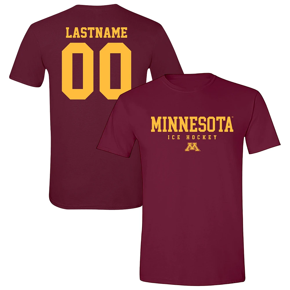 Unisex Maroon Minnesota Golden Gophers NIL Pick-A-Player Men's Ice Hockey Shirsey T-Shirt
