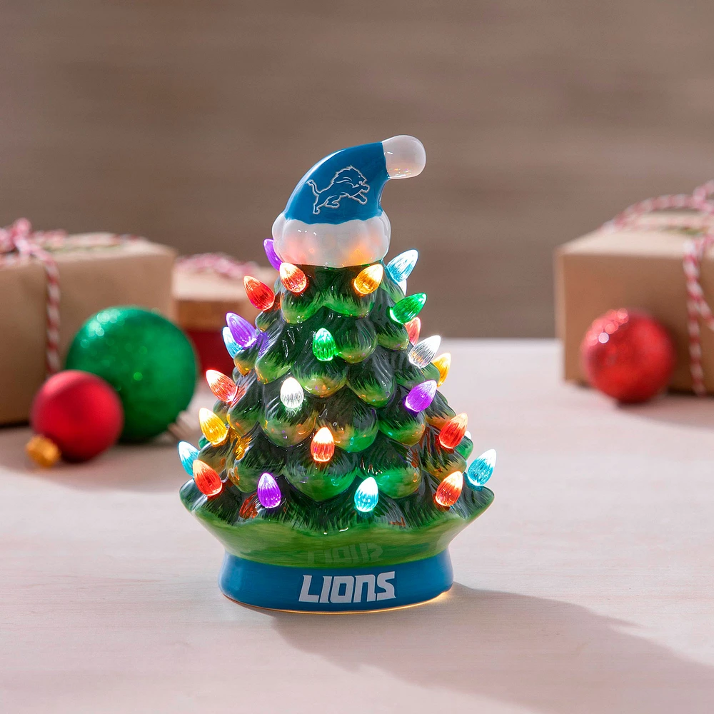 Detroit Lions 8" Light Up Ceramic LED Christmas Tree