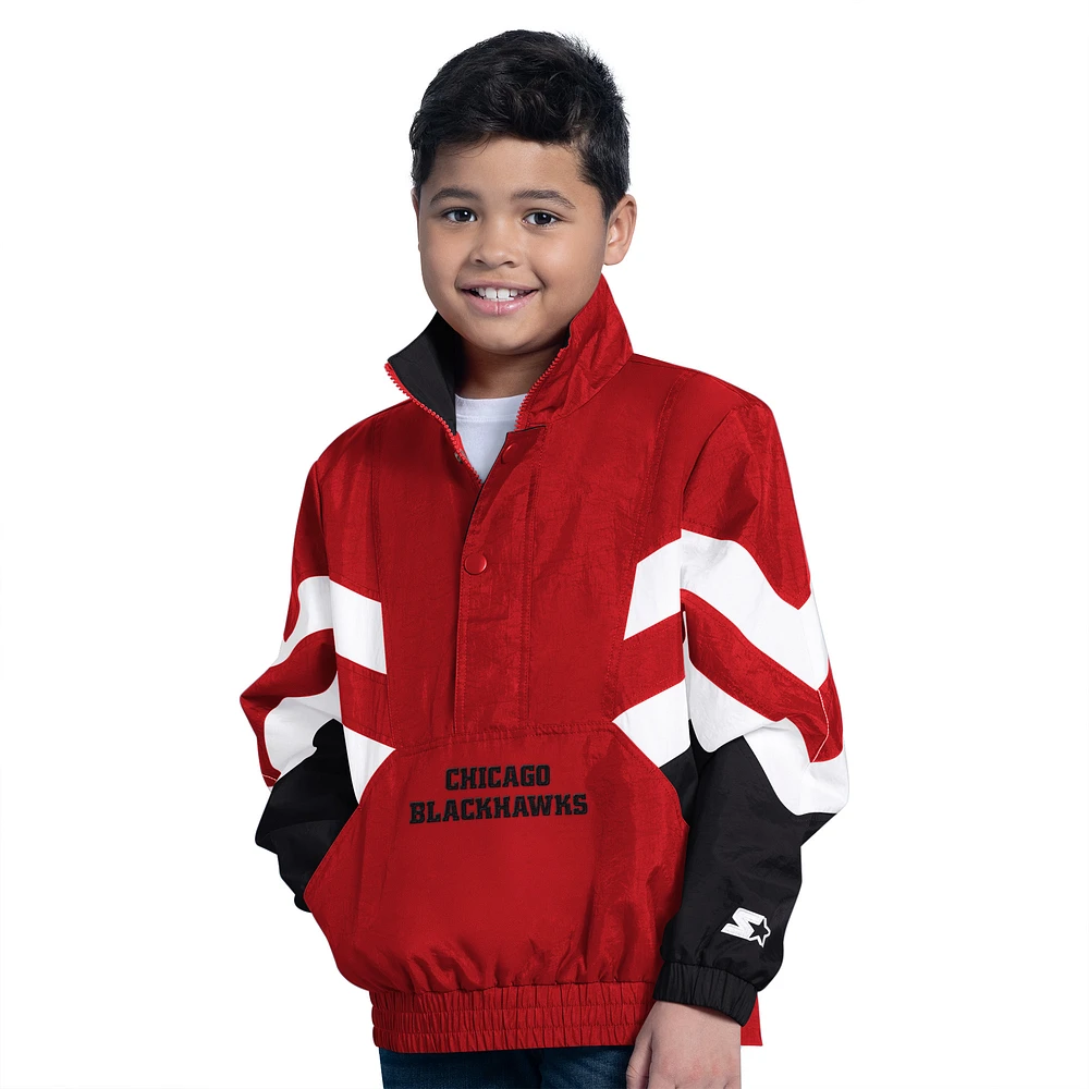 Youth Starter Red Chicago Blackhawks Prospect Half-Zip Pullover Top