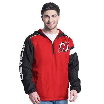 Men's G-III Sports by Carl Banks Red/Black New Jersey Devils Lateral Half-Zip Hoodie Jacket