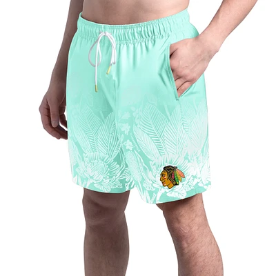 Men's Margaritaville  Mint Chicago Blackhawks Lagoon Fiesta Swim Short