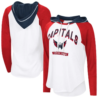 Women's G-III 4Her by Carl Banks White Washington Capitals VIP Raglan Long Sleeve Hoodie T-Shirt