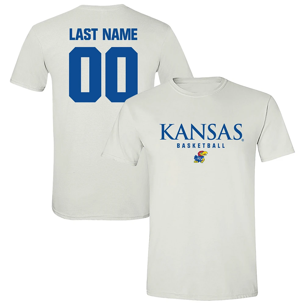 Unisex White Kansas Jayhawks Collegiate Men's Basketball NIL Pick-A-Player T-Shirt
