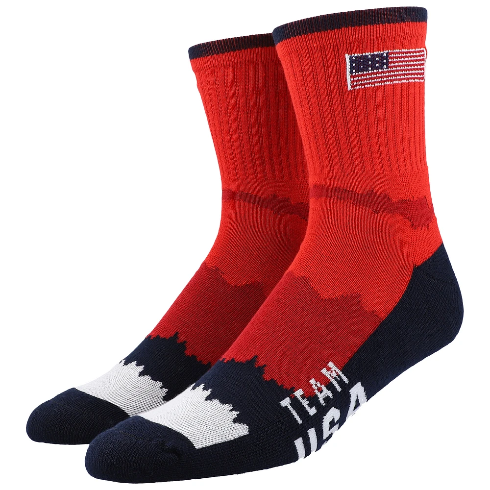 Men's Red Team USA Single Quarter Stripe Socks
