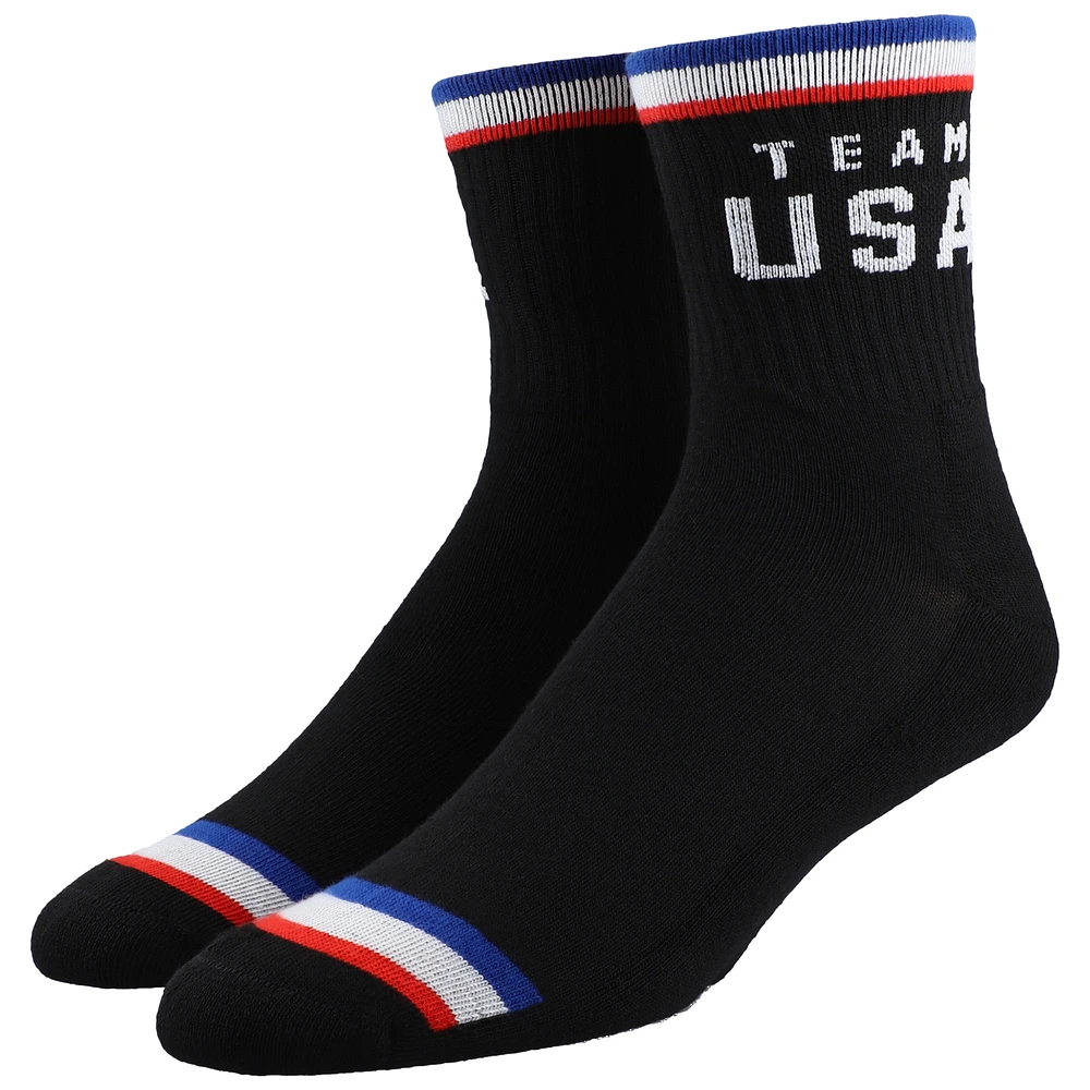 Men's Black Team USA Single Quarter Socks